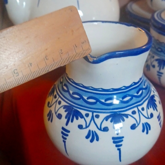 Beautiful Vintage 15 pc cobalt blue and white teapot set - Picture 8 of 11